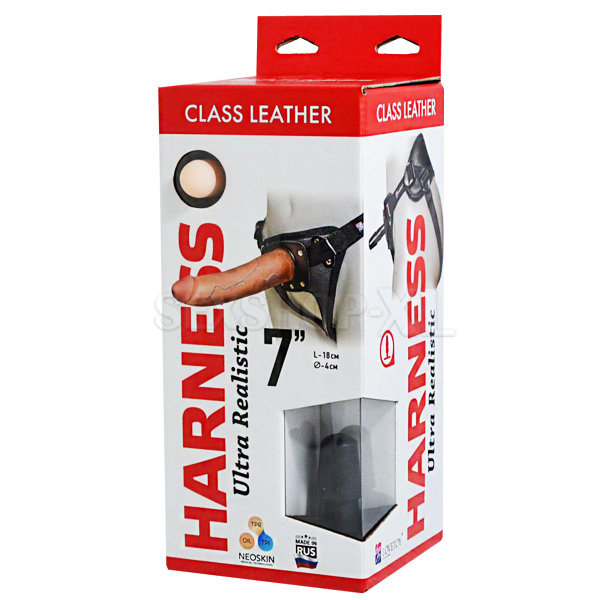 Страпон на кожаных трусиках 18 см 4 см