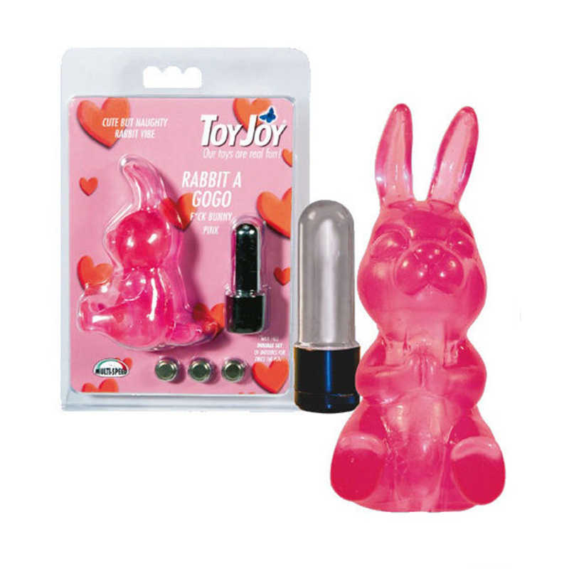 Минивибратор Зайчик гелевый, розовый