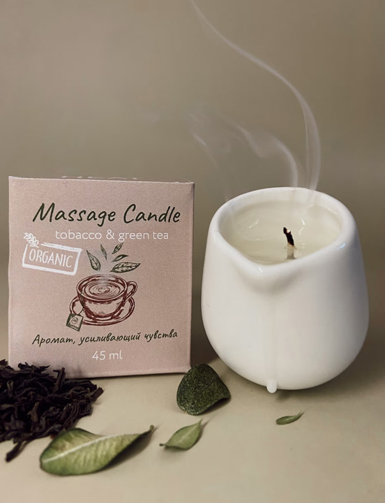 Массажная свеча TIME HEAT «Табак и Зеленый чай», 45 мл