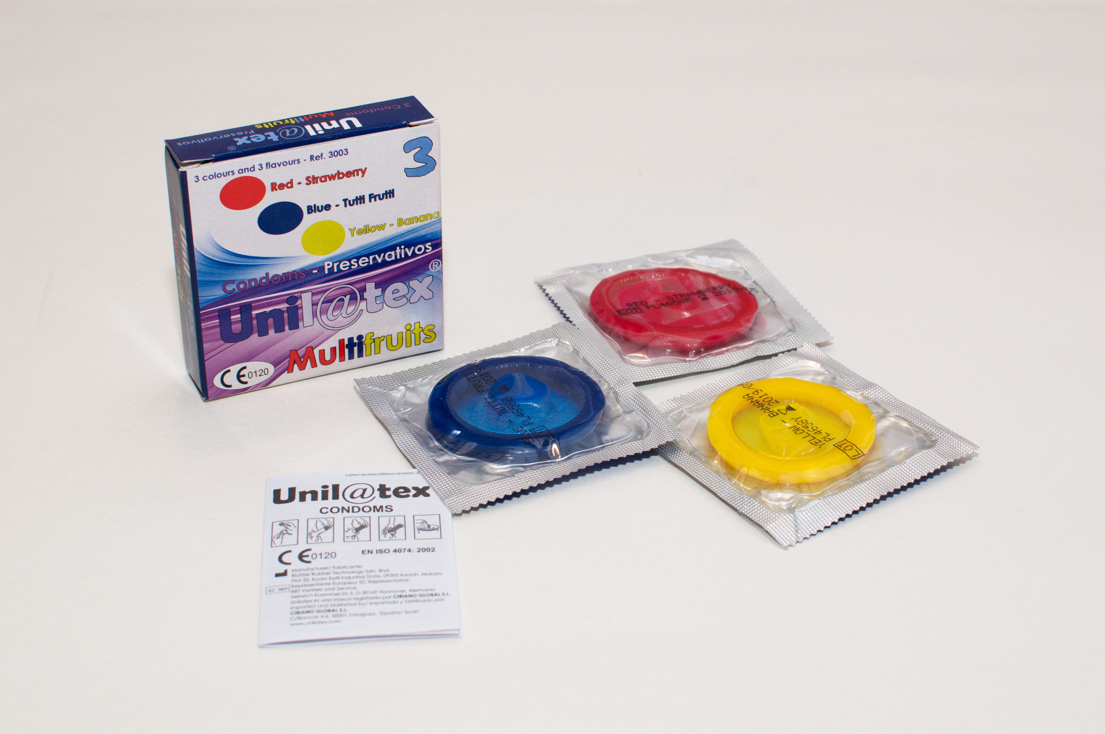 Презервативы цветные с ароматом мультифрукт  Unilatex 1 шт.