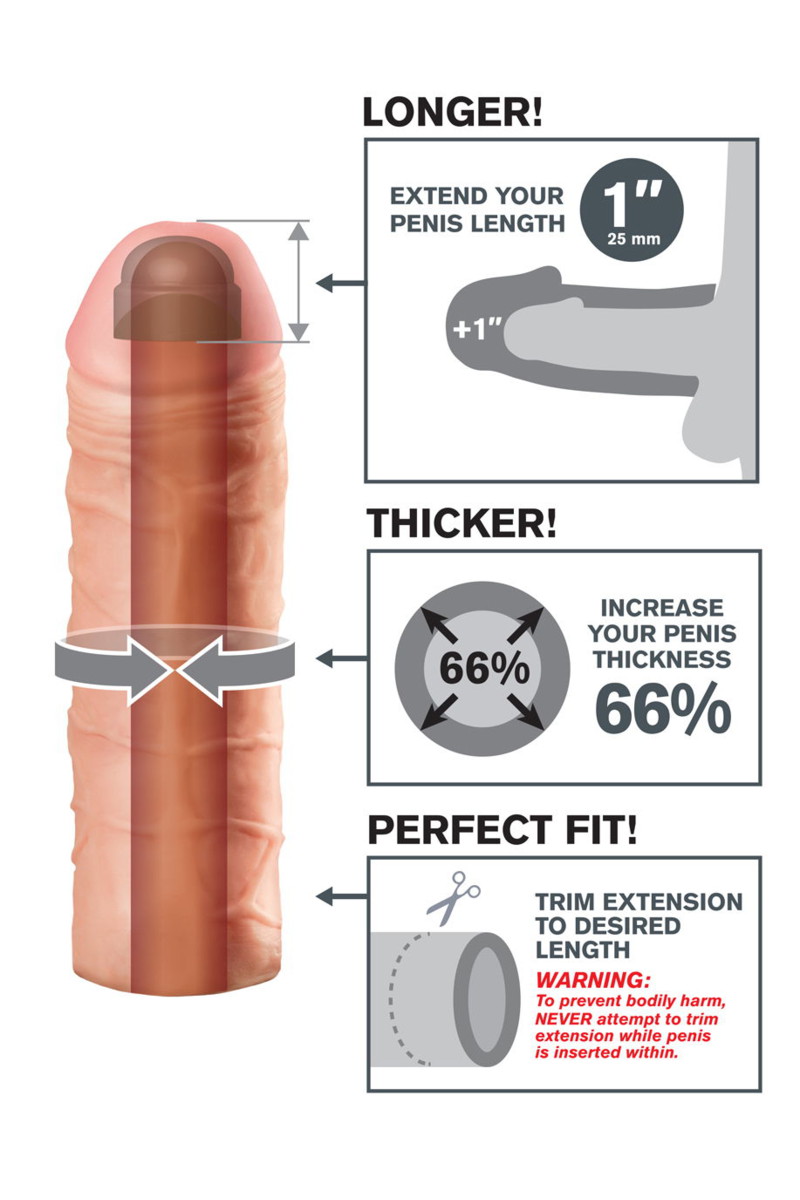 Насадка Fantasy X-tensions Mega 1" Extension телесная