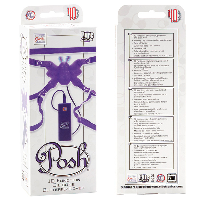 Стимулятор клитора на ремнях BUTTERFLY LOVER с вибрацией фиолетовый