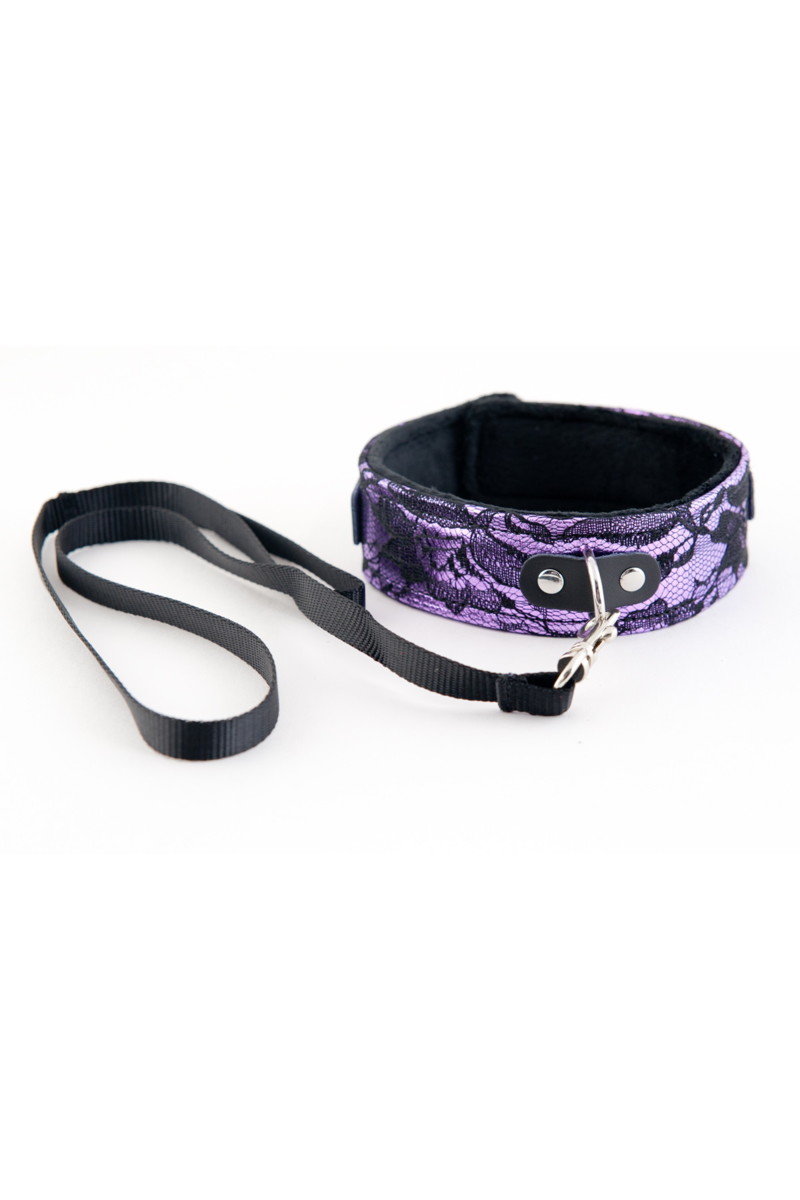Кружевной ошейник пурпурный