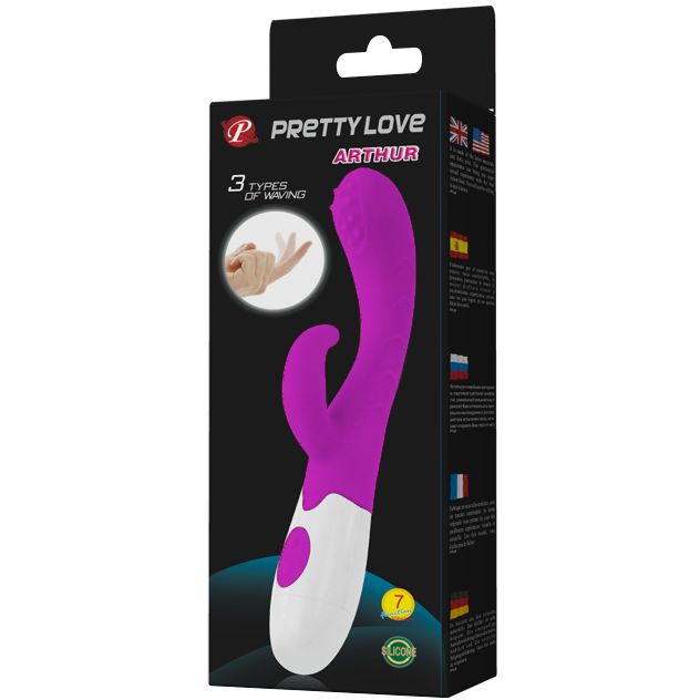 Вибратор со стимулятором клитора силикон Arthur