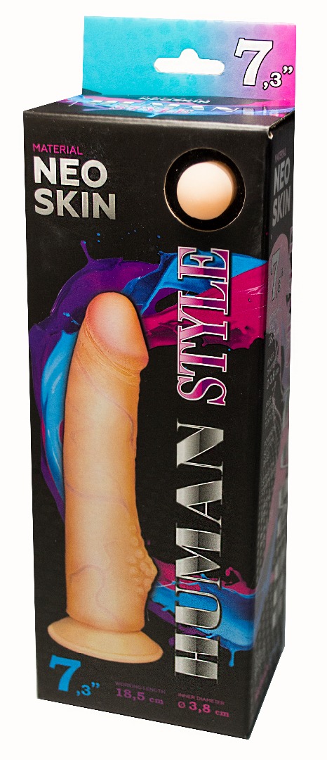 Фаллоимитатор на присоске, L 18,5 см D 3,8 см