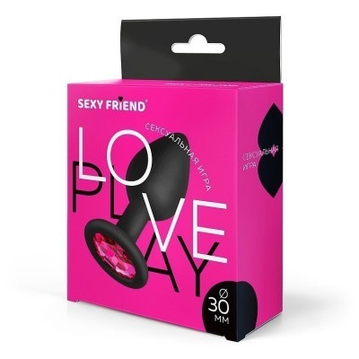 Втулка анальная силикон черный/розовый 3 см