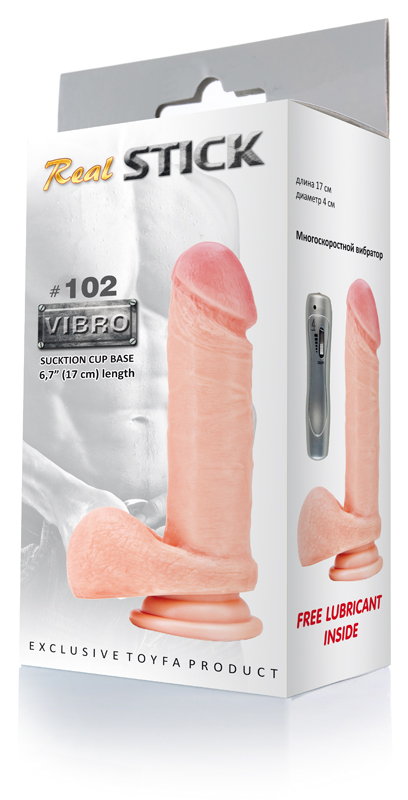 Вибратор RealStick #102 телесный, 7 режимов вибрации, 17 см