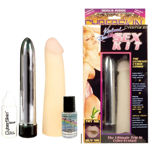 Вибромассажер с реалистичной насадкой Virtual Reality Sex Kit 6,5", телесный