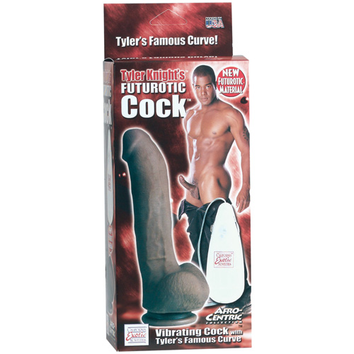 Фаллос реалистичный TYLER KNIGHT  6" на присоске с вибрацией, корич.