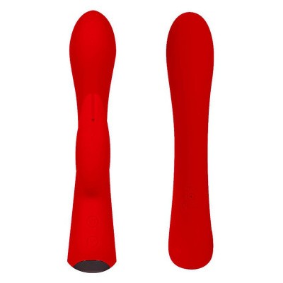 Вибратор со стимуляцией клитора 10 режимов красный