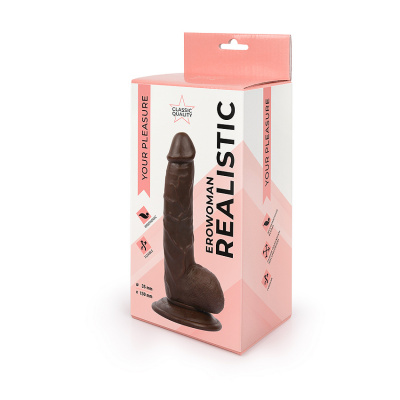 Фаллос L рабочей части 13 см D 3,5 см, цвет коричневый