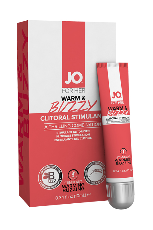 Клиторальный гель с контрастом температур и вибрацией JO WARM & BUZZY, 10 мл
