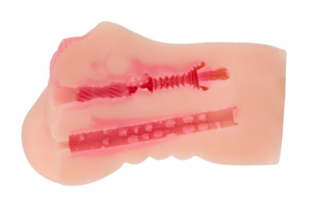 Мастурбатор с двумя туннелями 17 см Satisfaction