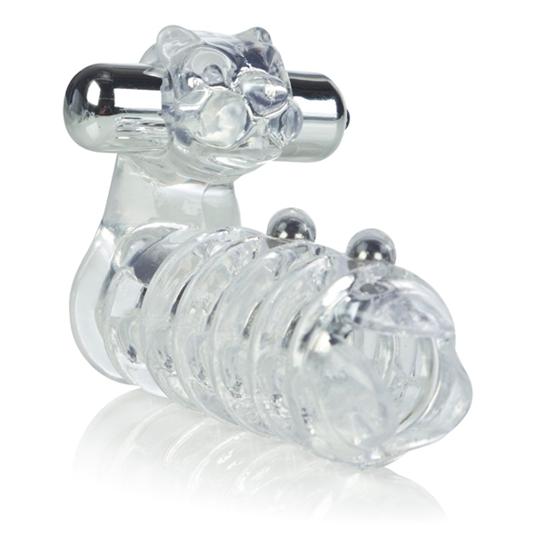 Вибро-насадка на пенис с бусинами JAGUAR