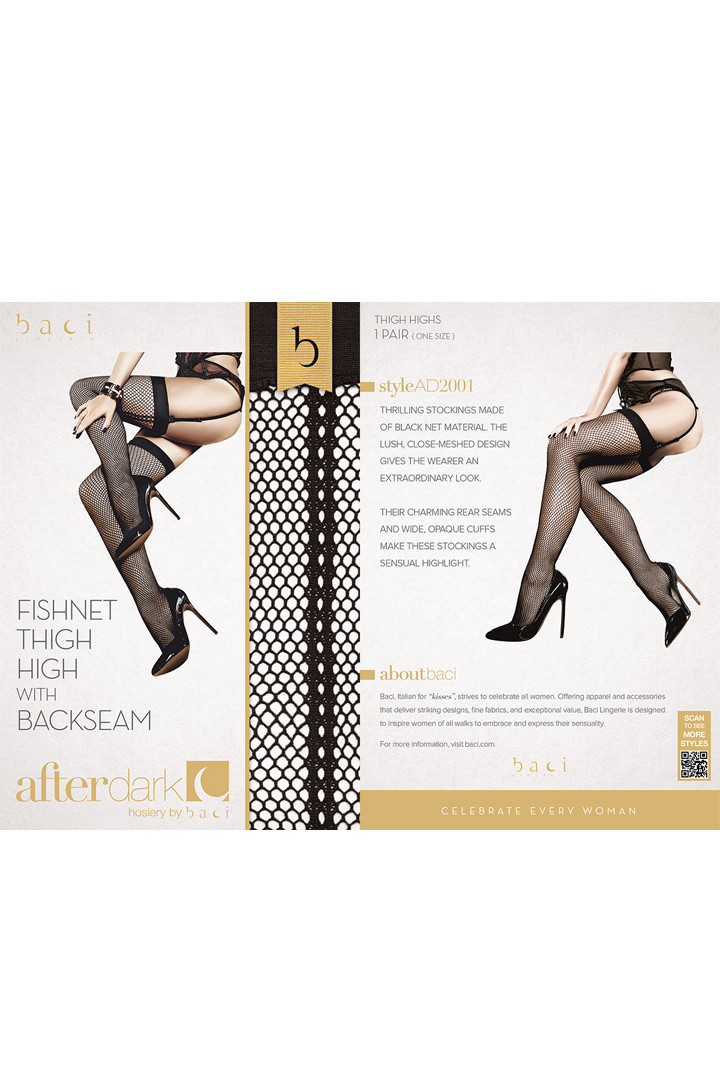 Чулки-сетка c матовой резинкой и швом сзади (без силикона) черные-OS