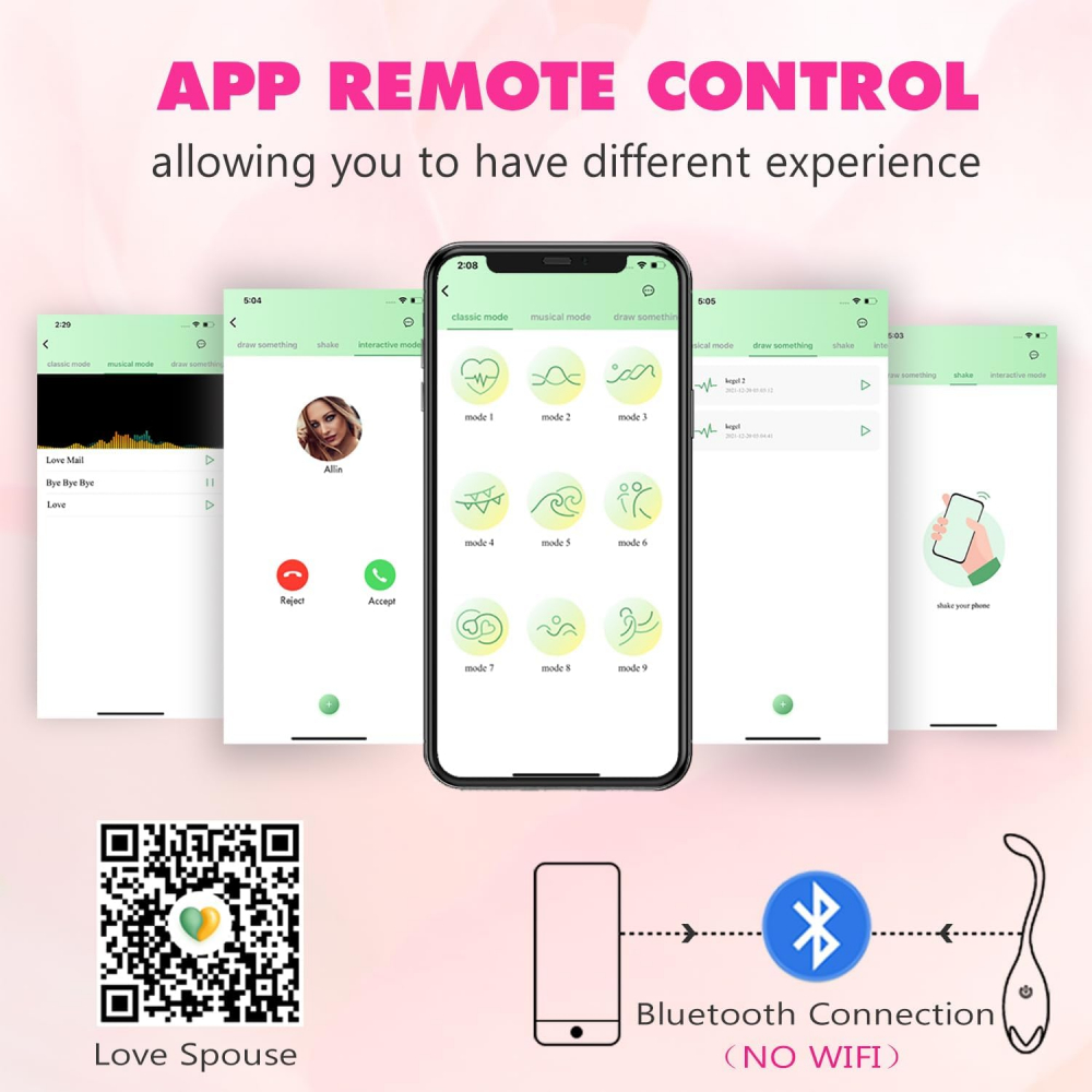 Виброяйцо с приложением 9 режимов фиолетовое