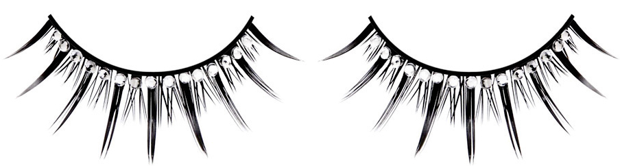 Ресницы чёрные с серебрянными стразами