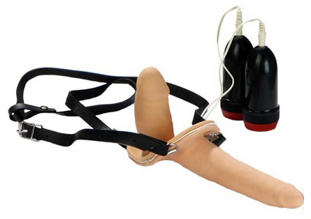 Двойной страпон с вибрацией