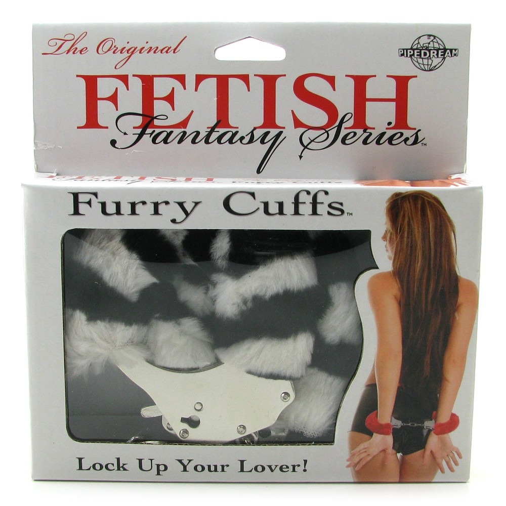 Наручники металлические "Furry Love Cuffs" с мехом Зебра