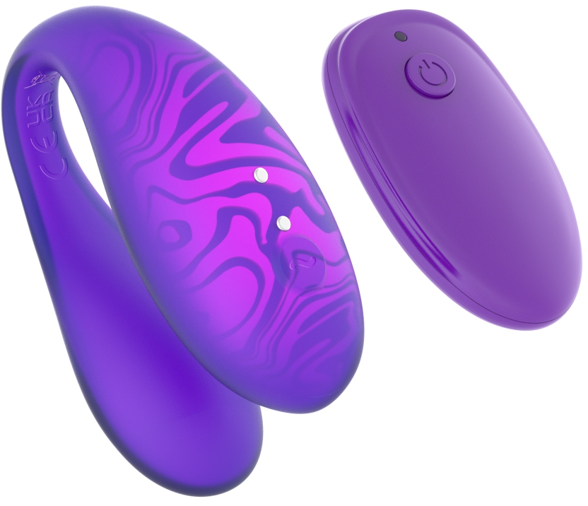 Вибромассажер для пар TWIN+ Purple с пультом, приложением