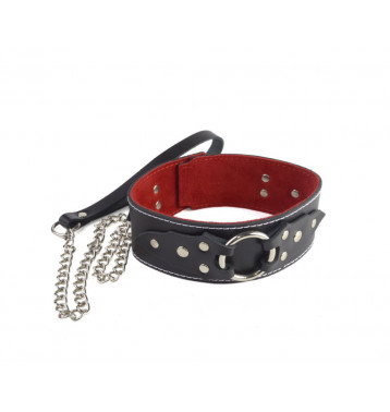 Ошейник кожа черный 