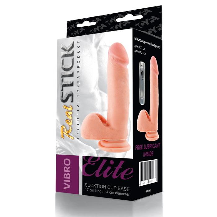 Вибратор на присоске телесный, 17 см 4 см