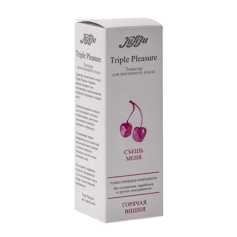 Съедобный эликсир  "Triple Pleasure" смазка + массаж вишня