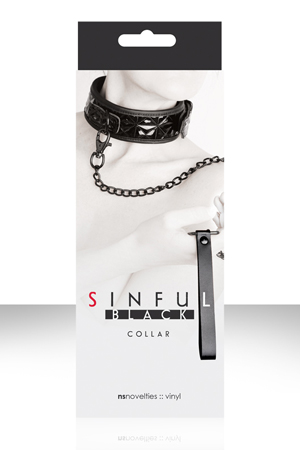 Ошейник SINFUL COLLAR с цепью-поводком черный Ошейник SINFUL COLLAR с цепью-поводком черный