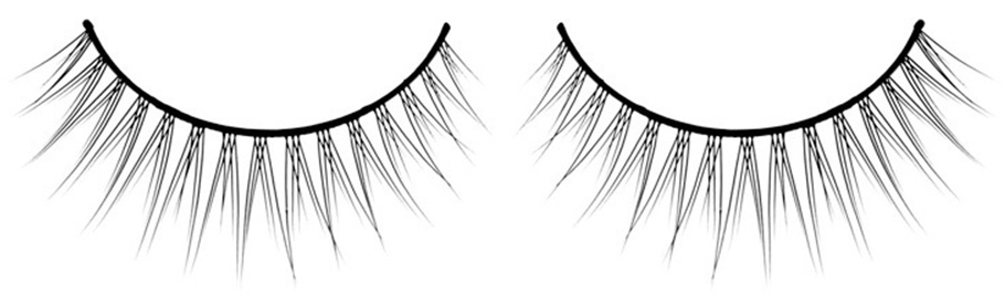 Тонкие черные симметричные ресницы