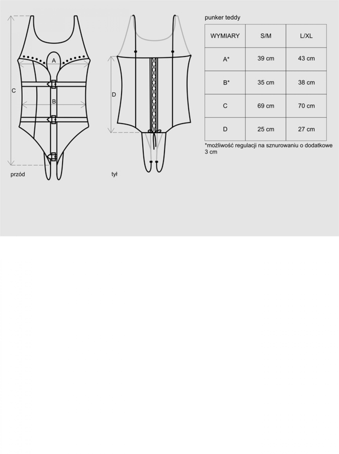 Эротическое боди Obsessive Punker teddy черный,SM
