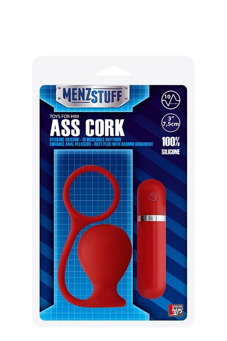 Вибровтулка анальная 7,5 см красная