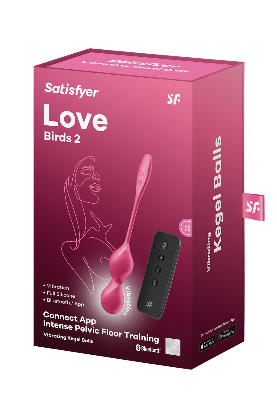 Вагинальные шарики с вибрацией Satisfyer Love Birds 2 Connect App, с пультом ДУ, красный