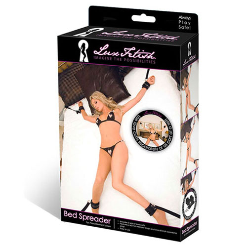 Две черные пары наручников с креплением под матрас Две черные пары наручников с креплением под матрас