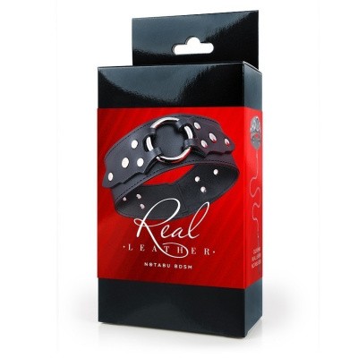 Ошейник с поводком черный