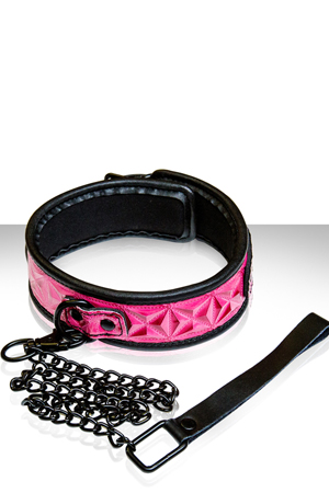 Ошейник SINFUL COLLAR с цепью-поводком розовый Ошейник SINFUL COLLAR с цепью-поводком розовый