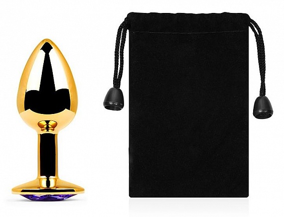 Анальная втулка металл золото/сирень 2,8 см