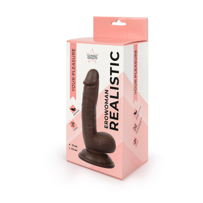 Фаллос ПВХ L12 см D 3,5 см коричневый