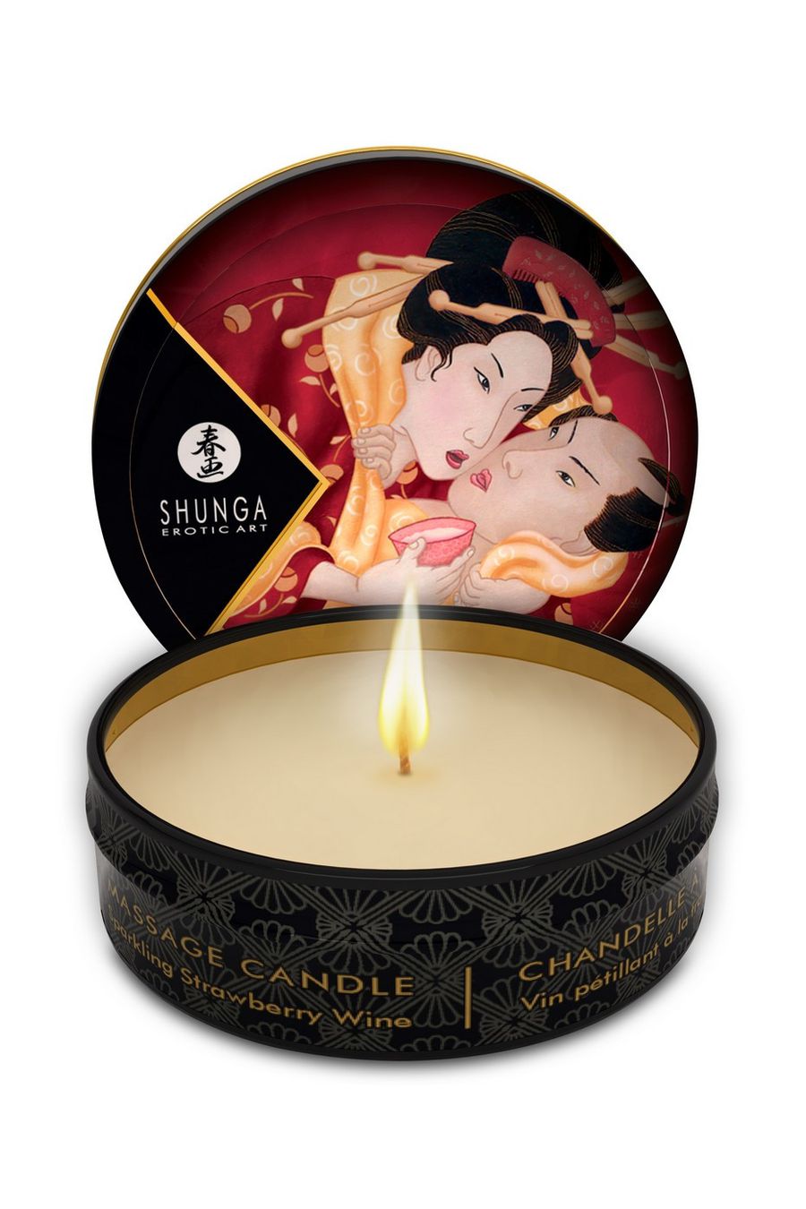 Массажное масло в виде свечи Шампанское и клубника Shunga 30 мл