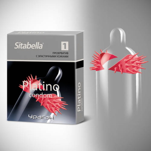 Презерватив Ситабелла Platino "Ураган" с эластичными усиками 1шт.