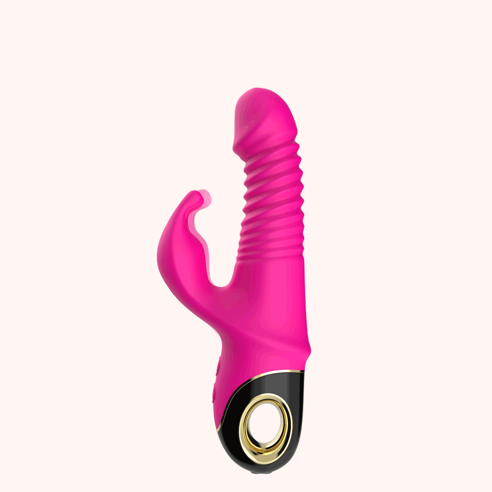 Вибратор со стимуляцией клитора,возвратно-поступательный, ротация