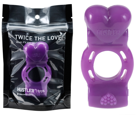 Фиолетовое кольцо с дабл-вибрацией "Двойная любовь"