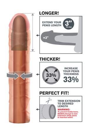 Насадка удлинитель  Perfect 3" Extension телесная Насадка удлинитель  Perfect 3" Extension телесная