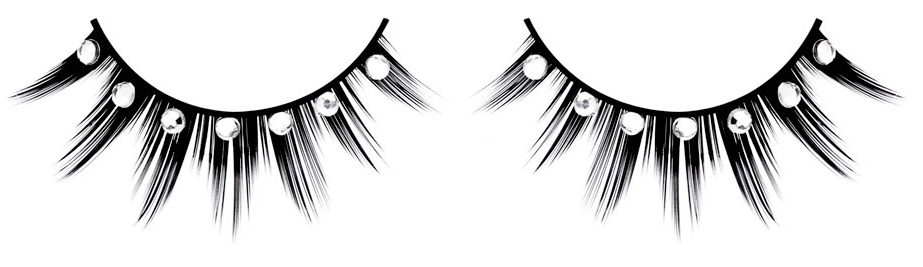 Ресницы чёрные с серебрянными стразами