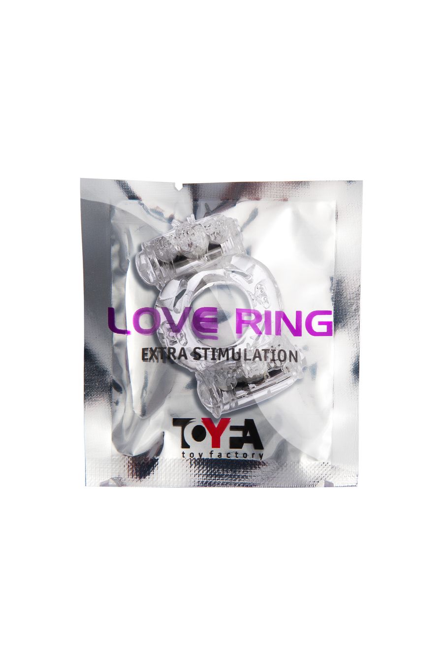 Эрекционное кольцо на пенис с двойной вибрацией TOYFA  прозрачное
