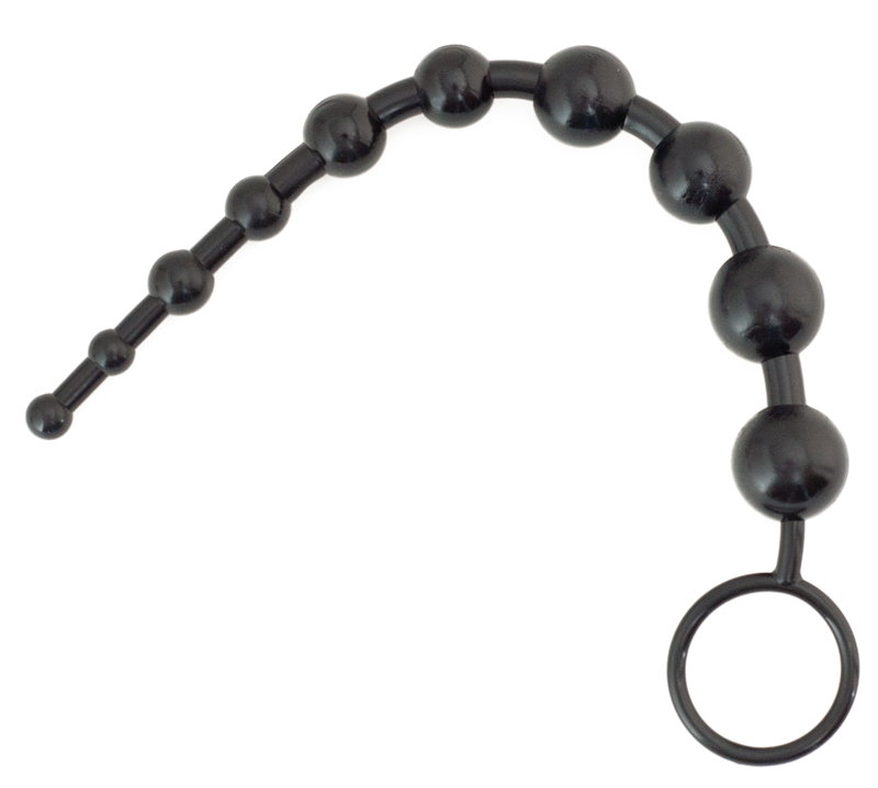 Шарики анальные цепочка 25 см черные ToyFa Black&Red