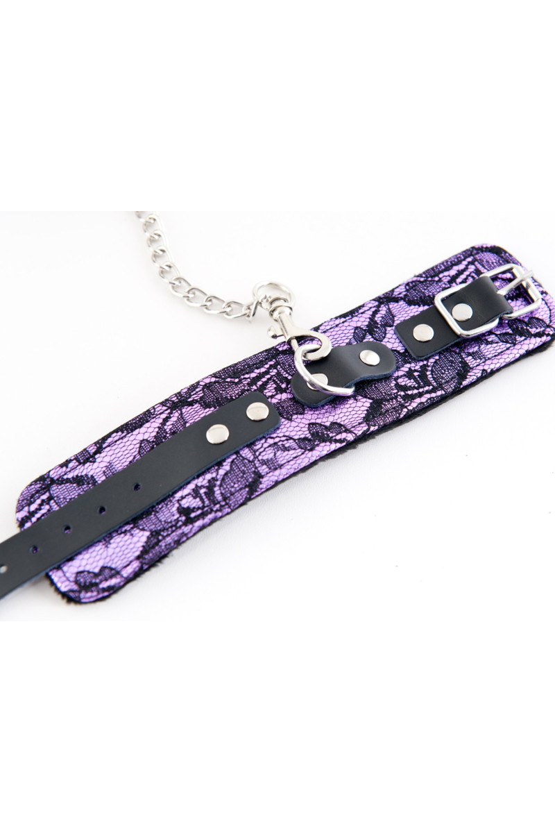 Кружевные наручники пурпурные