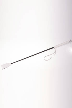 Стек с кожанной ручкой белый