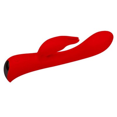 Вибратор со стимуляцией клитора 10 режимов красный