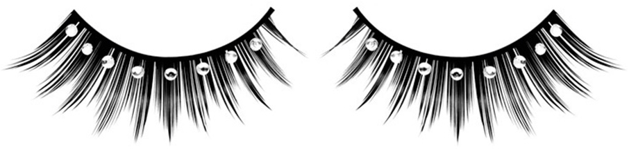 Ресницы чёрные с серебрянными стразами