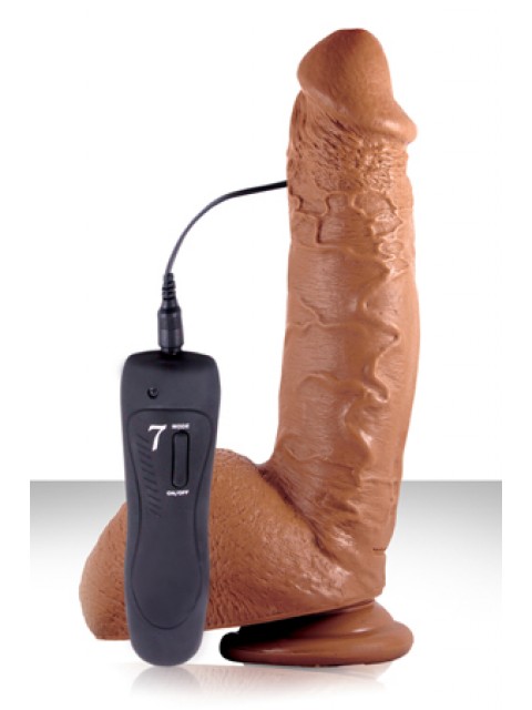 Фаллоимитатор SHANE DIESEL 10 на присоске с вибрацией, мулат